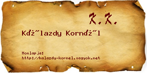 Kálazdy Kornél névjegykártya